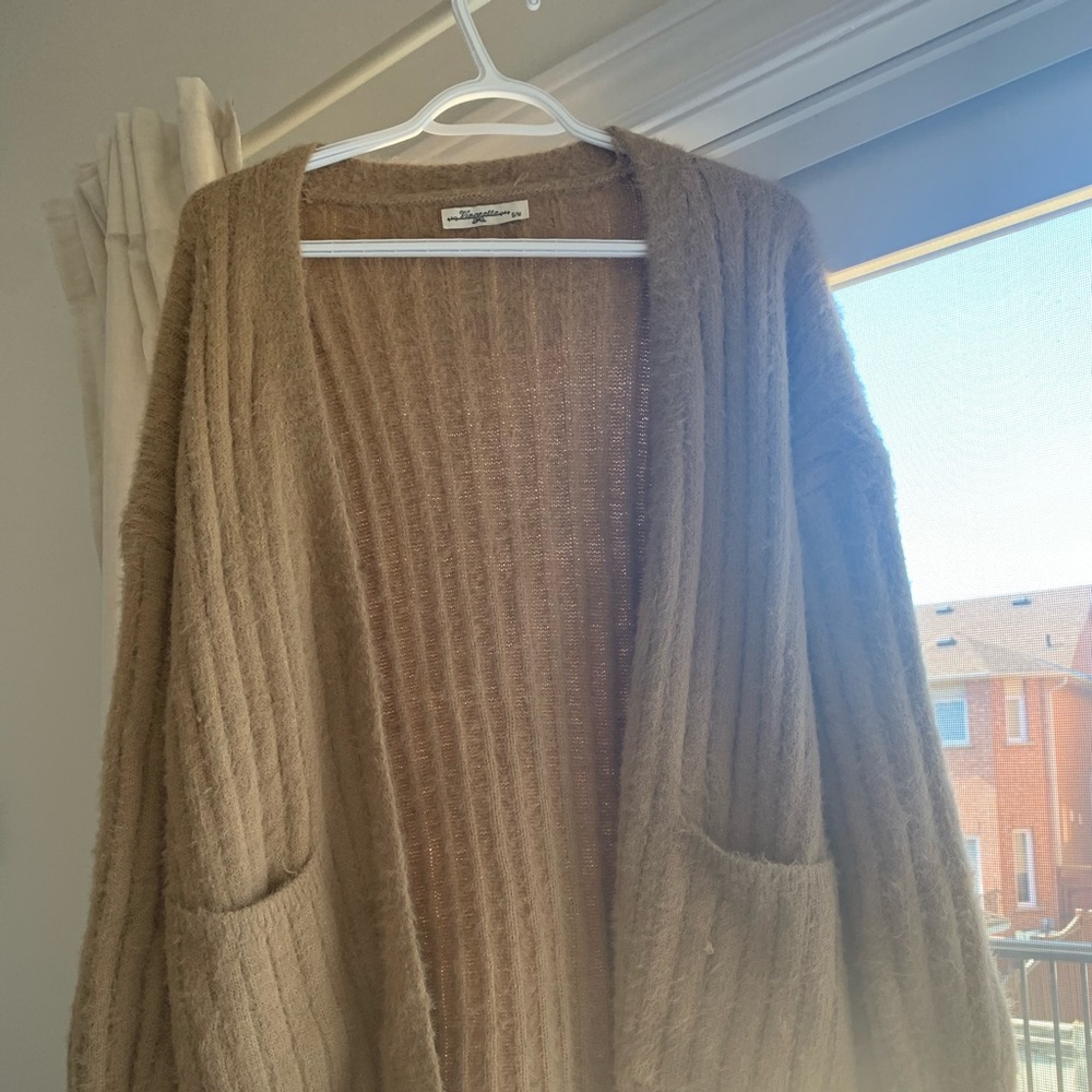 Fuzzy beige cardigan